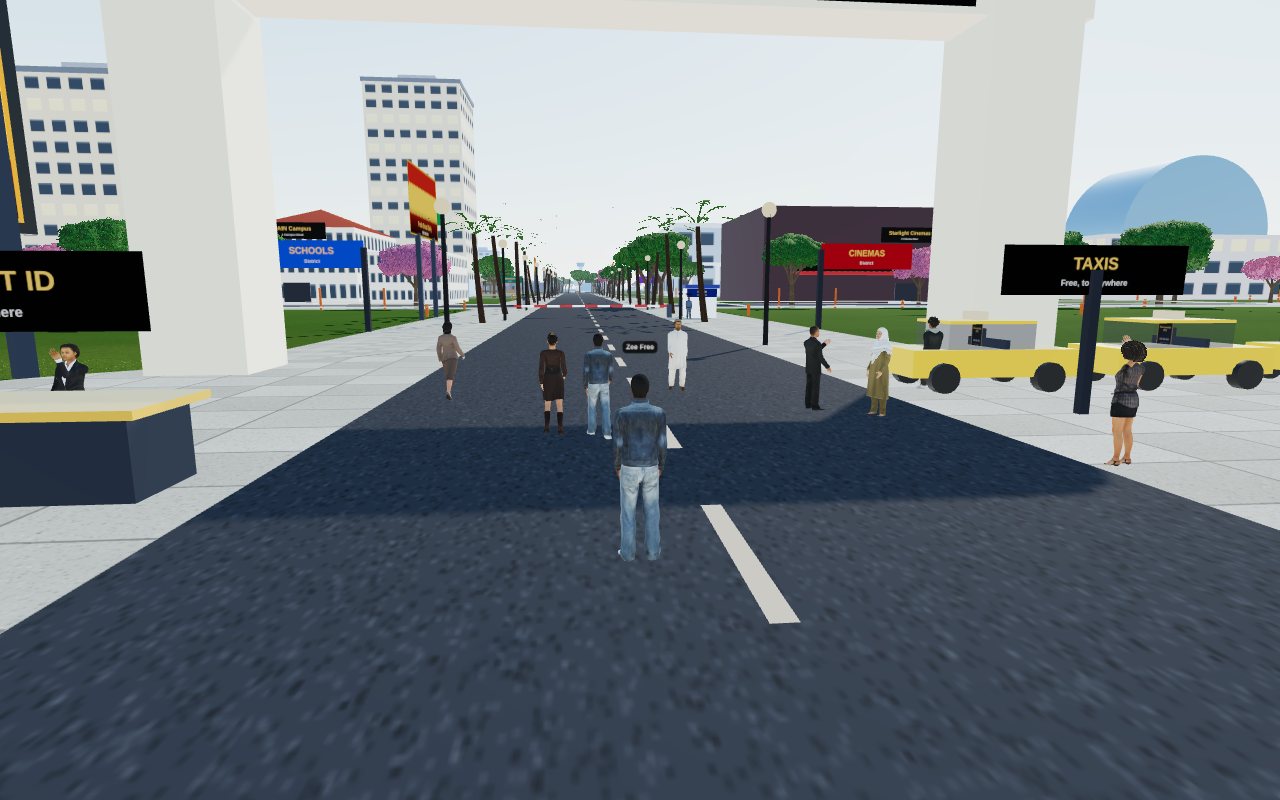 The resort gate with the ID desk and free taxis