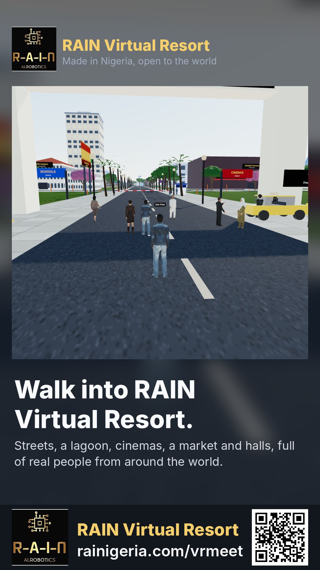 A RAIN Virtual Resort story card