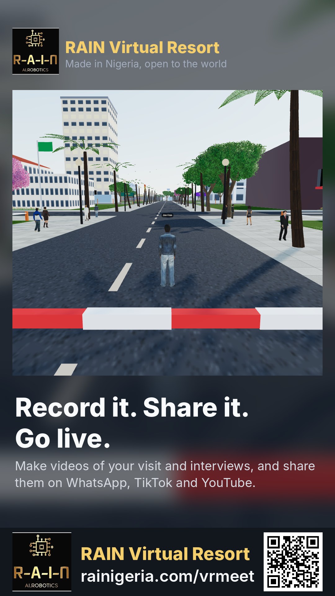 A RAIN Virtual Resort story card